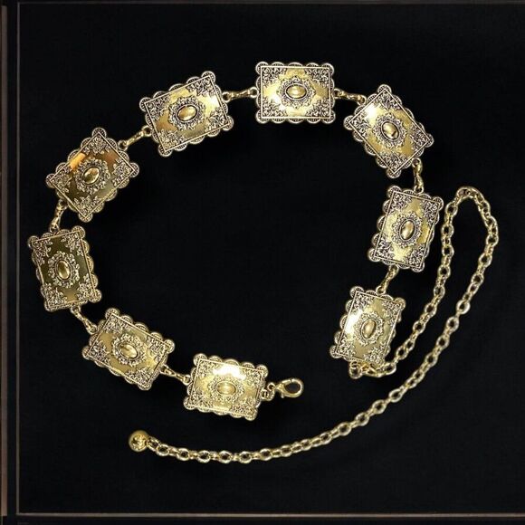 Gold Medallion Link Western Concho Belt - NEW - Picture 2 of 3